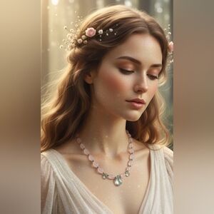 Artisan Gemstone Rose Quartz Aquamarine Necklace